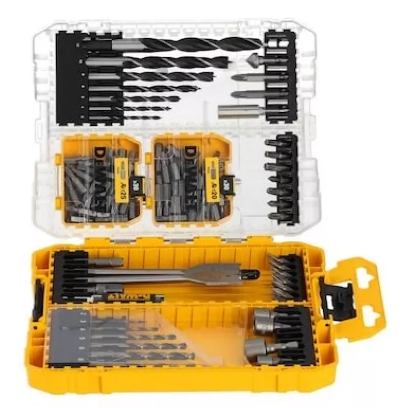 Set de DeWalt con 100 tornillos Pozidriv – juego de fijación, tamaños surtidos para aplicaciones en madera y metal