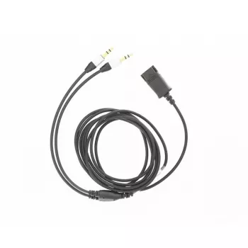 Cable adaptador de audio Tellur QD a 2×3,5 mm jack, 2,2 m, negro