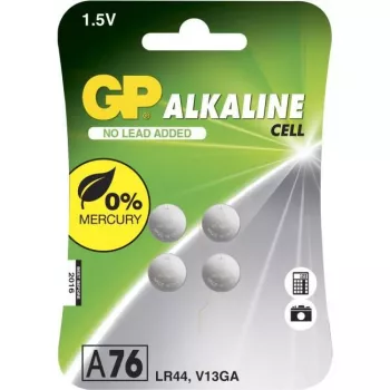 Pila de botón alcalina GP 76A/LR44/V13GA 1,5V pack de 4 blíster