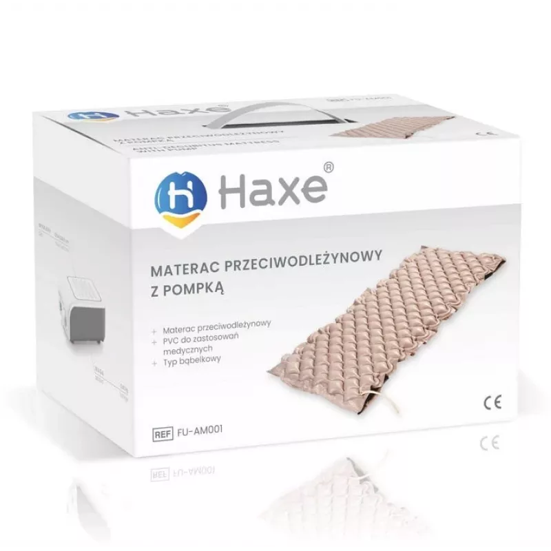 Colchón antiescaras Haxe FU-AM0001 individual PVC, estándar 2000×900×70 mm, 130 celdas, bomba eléctrica