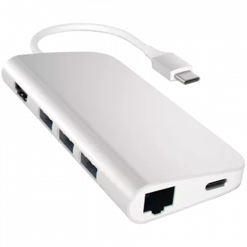 Adaptador multipuerto Satechi USB-C 8K con Ethernet V3 space grey (ST-P8KEM)