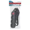 Alargador ESPERANZA ELK210K — cable 1,5 m, 3 tomas de corriente tipo E, conector en ángulo, interior, negro