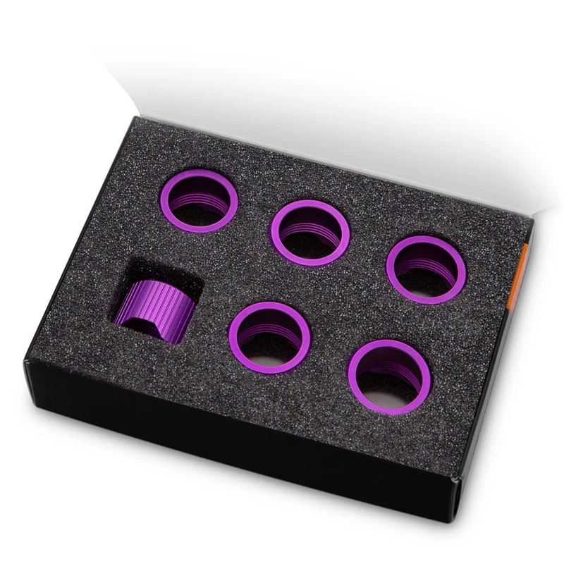 EK Water Blocks EK-Quantum Torque Anillos de compresión STC 16, Morado, pack de 6