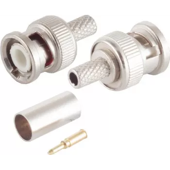 Conector macho de vídeo BNC ShiverPeaks 98802-1 para RG59, crimp, 75 Ω