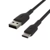 Cable trenzado USB-C a USB-A 15cm negro