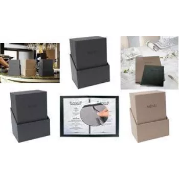 Cartas de menú sigel SM208 A4 2 compartimentos beige — pack de 10