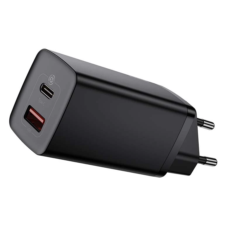 Baseus CCGAN2L-B01 Cargador para dispositivos móviles universal negro AC carga rápida para interiores