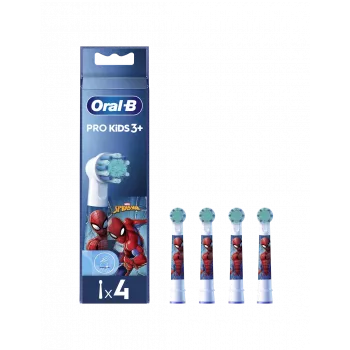 Oral-B EB10-4 Kids Spider-Man cabezales de cepillo de repuesto, 4 uds.