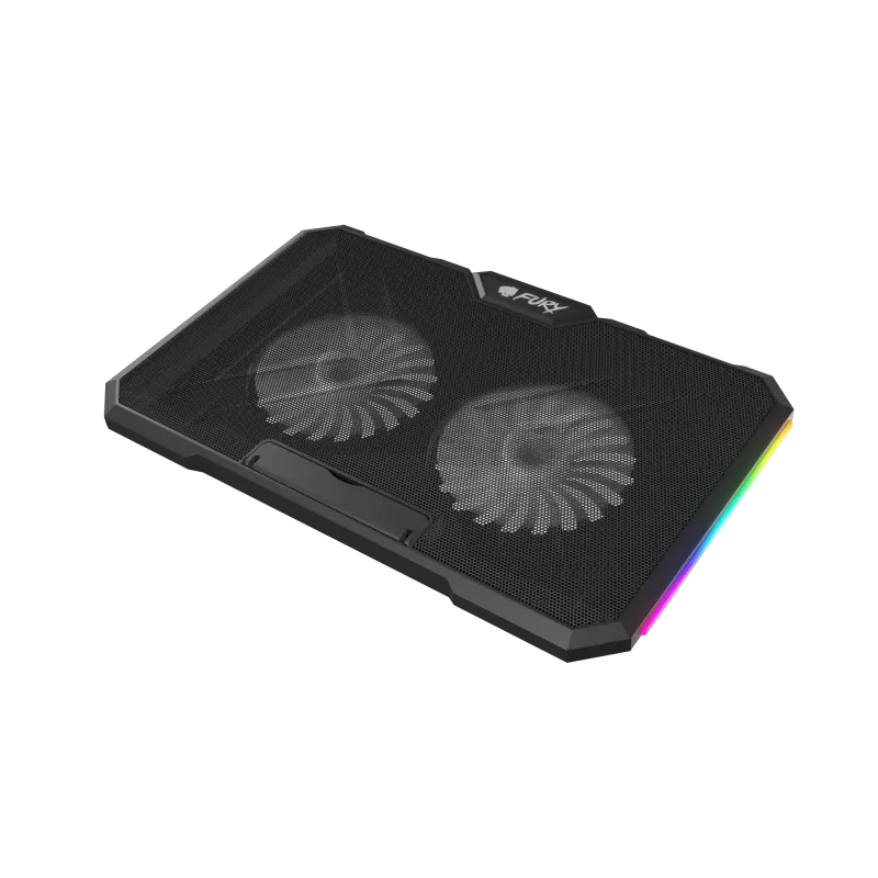 Base refrigeradora para portátil FURY GUNBAI G3 14,1–17,3 pulgadas con 2 ventiladores, iluminación RGB, 2× USB