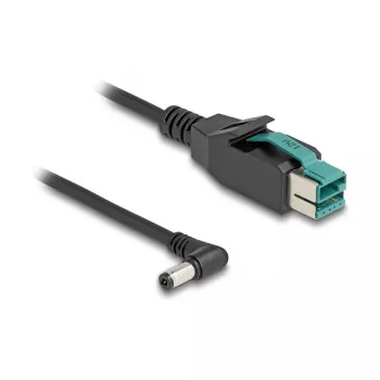 Cable PoweredUSB DeLOCK conector macho 12 V a DC 5,5 x 2,1 mm conector macho en ángulo 1 m