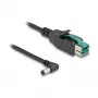 Cable PoweredUSB DeLOCK conector macho 12 V a DC 5,5 x 2,1 mm conector macho en ángulo 1 m