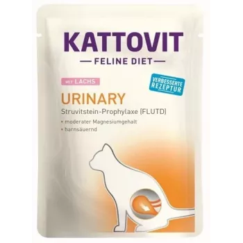 KATTOVIT Feline Diet Urinary Salmón - Comida húmeda para gatos - 85g