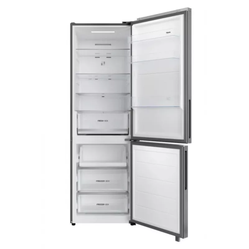 Frigorífico-congelador independiente TEKA RBF 54650 SS XL, Acero inoxidable, 401 L capacidad total, Congelador inferior, No Frost, Control táctil