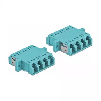 Delock 86541 acoplador de fibra óptica LC Quad Multimode OM3, azul claro, 2 uds.