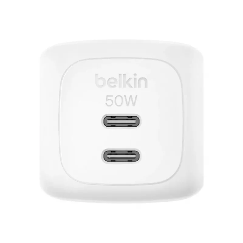 Cargador de pared Belkin WCH019KQWH 50W Dual USB-C PD PPS