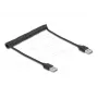 Cable espiral DeLOCK EASY-USB 2.0 Type-A macho a Type-A macho 0,5 m a 0,8 m negro