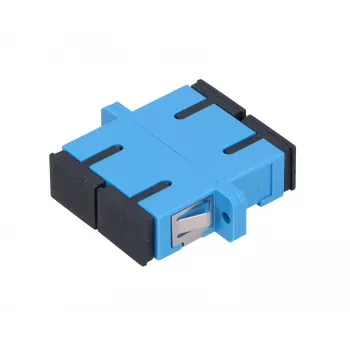 Adaptador de fibra óptica Extralink SC/UPC monomodo dúplex, azul, conectores SC/UPC