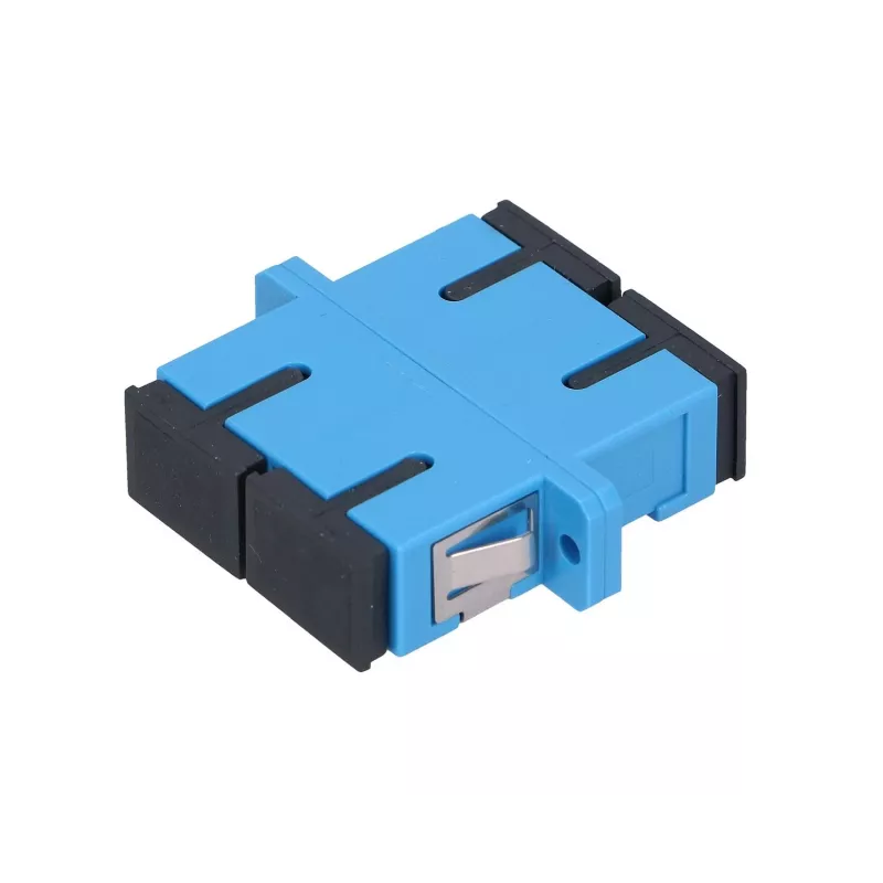 Adaptador de fibra óptica Extralink SC/UPC monomodo dúplex, azul, conectores SC/UPC