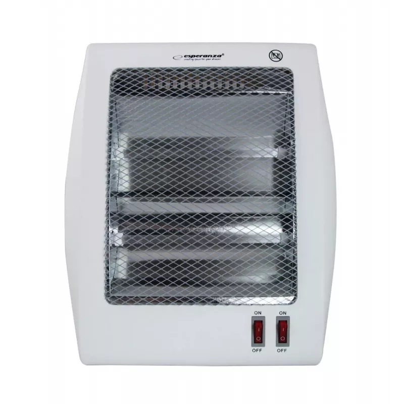 Calefactor eléctrico de cuarzo ESPERANZA EHH010 400W/800W, blanco, cable de 1,2 m, botones, termostato ajustable