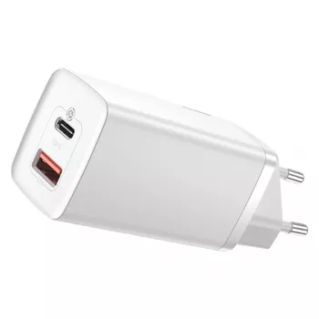 Cargador Baseus CCGAN2L-B02 de interior AC carga rápida 20V 1xUSB 1xType-C blanco