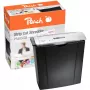 Destructora de documentos PEACH PS400-02, corte en tiras, ancho de trabajo 22 cm, corte 7 mm, negro/plata