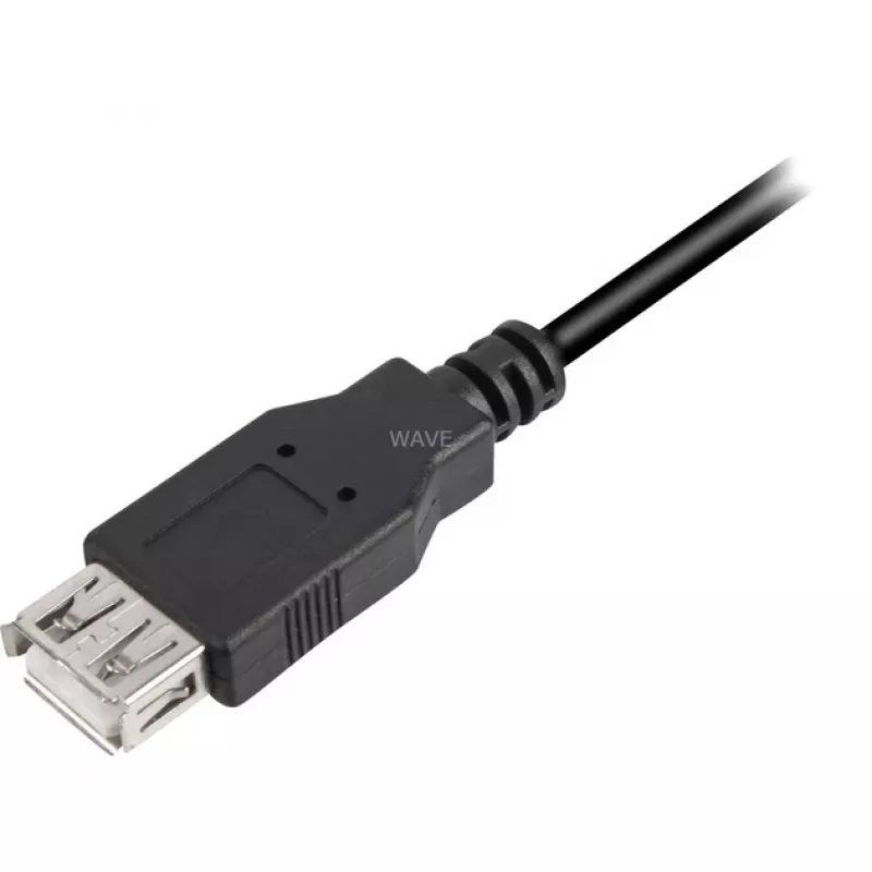 Cable de extensión USB 2.0, conector macho USB-A > conector hembra USB-A negro, 1,0 metros, doble apantallado