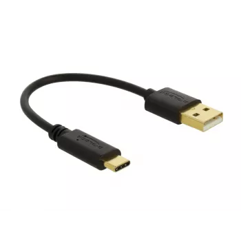 Cable de carga USB DeLOCK Type-A a USB Type-C 15 cm negro