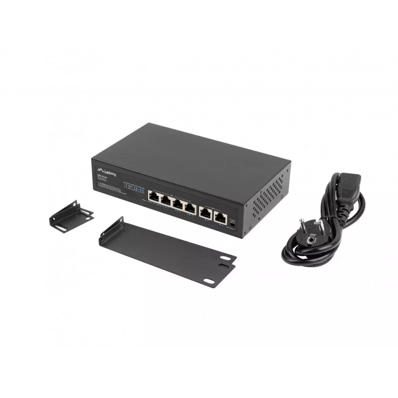 Switch Lanberg PoE+ rack 10/19 RSFE-4P-2FE-60