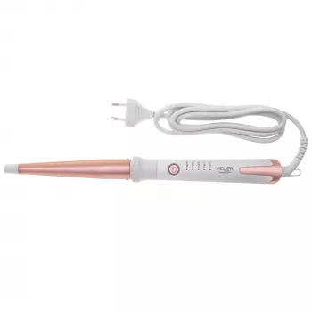 Rizador Adler AD 2119 – cónico, barra cerámica de 12–25 mm, ajustable 120–200 °C, 45 W, rosa