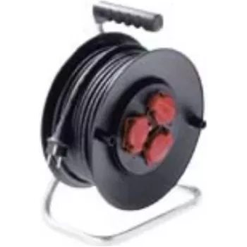 Cable alargador de corriente Bachmann 392.182 25 m 3 tomas de corriente AC exterior negro