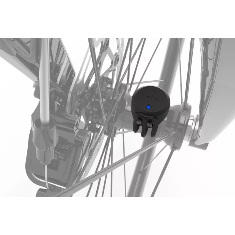 Sensor de velocidad/cadencia de rueda Wahoo TRACKR — inalámbrico, resistente al agua IPX7, batería CR2032, 35×32×18 mm, 13 g