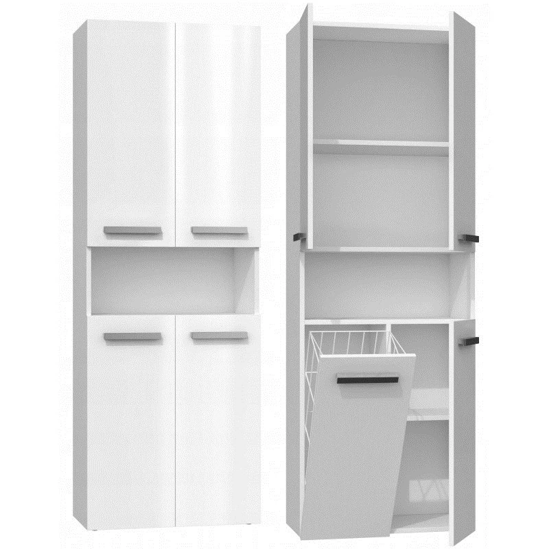 Armario de almacenamiento de baño Topeshop NEL 1K DK BPOŁ blanco 5 baldas