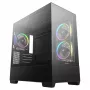 Caja semitorre PC DeepCool CG380 3F – Negra, 235×437×451 mm, compatible con 2x120 mm lateral + 1x120 mm trasero, fuente de alimentación abajo, HDD de 2,5