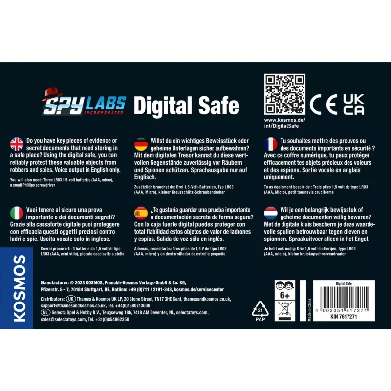 Spy Labs Incorporated Digital Safe, sets de detective versión multilingüe