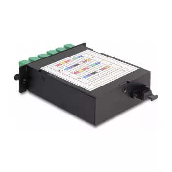DeLOCK casete Fiber Optic HD conector macho MPO a 12 x conector hembra LC dúplex 24 fibras monomodo 9/125 µm