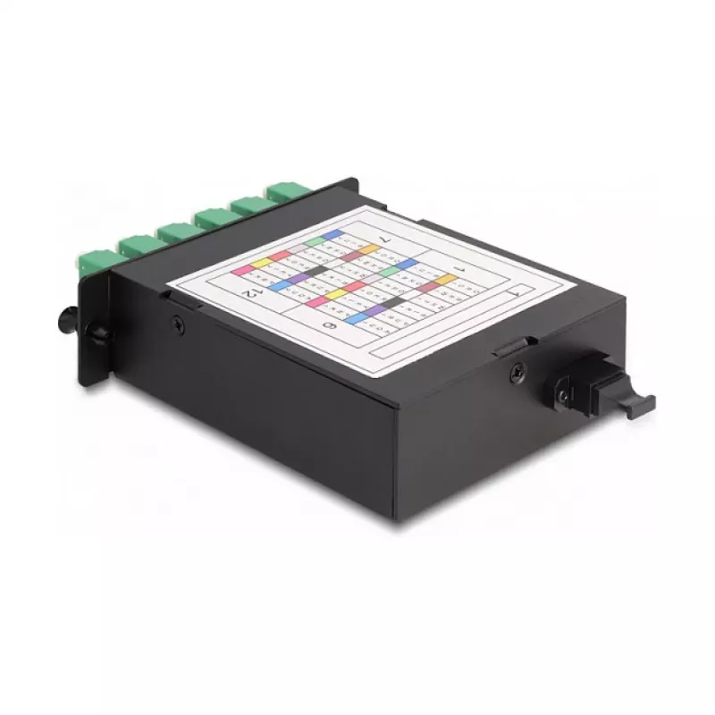 DeLOCK casete Fiber Optic HD conector macho MPO a 12 x conector hembra LC dúplex 24 fibras monomodo 9/125 µm