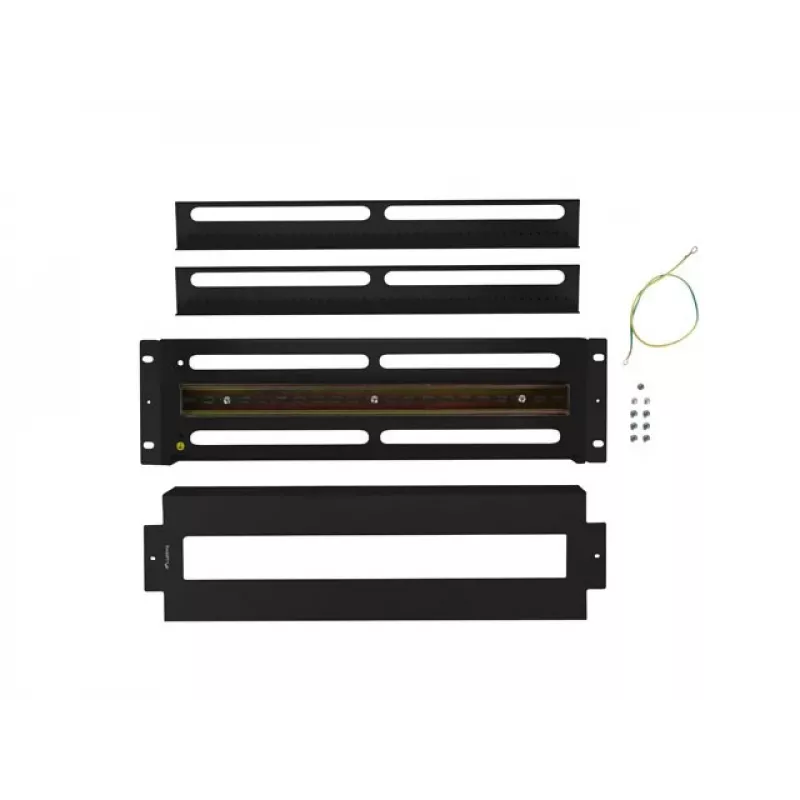 Lanberg AK-VDP103-B panel de distribución de tensión de 19 pulgadas 3U con carril DIN TS-35, negro