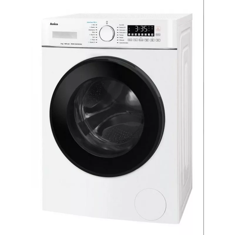 Lavadora Amica capacidad 8 kg, clase energética A, 1400 rpm, 16 programas, blanco