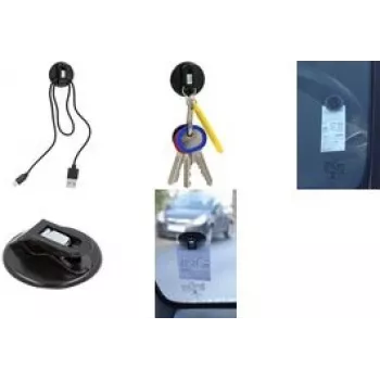 Juego de soportes WEDO 64 301001 — soporte universal para tiques de aparcamiento y cables USB, poliestireno negro