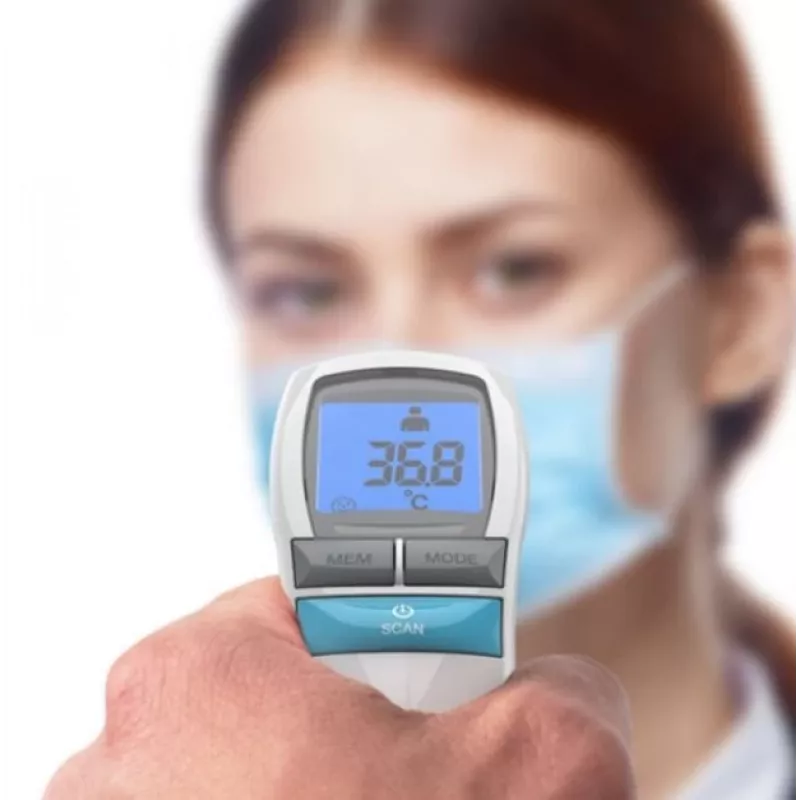 Termómetro infrarrojo sin contacto HoMedics TE-200-EEU — medición rápida y sin contacto para adultos y niños