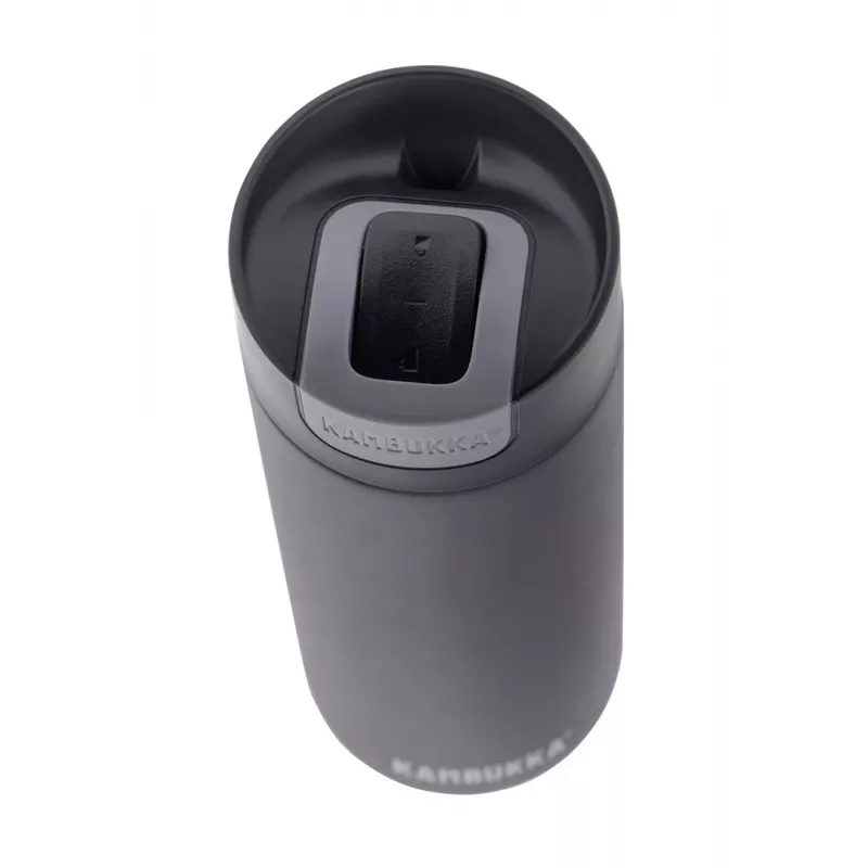Botella térmica Kambukka Olympus 500 ml — acero inoxidable 18/10, aislamiento al vacío, negra, base antideslizante