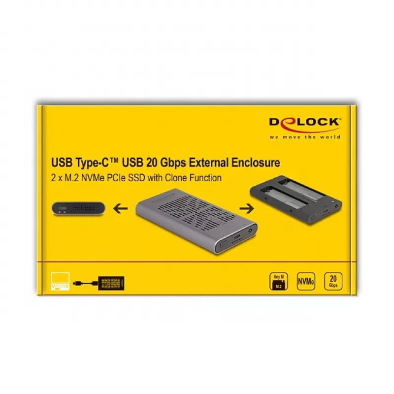 Carcasa SSD DeLOCK 42027 Gris M.2 10 Gbit/s USB Type-C