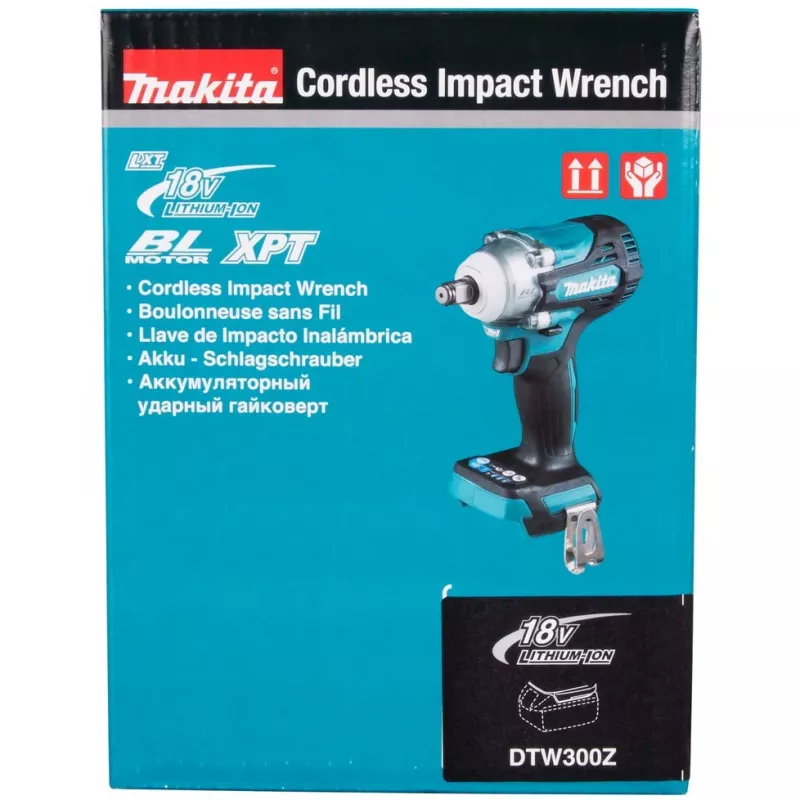 Makita DTW300Z Atornillador de impacto a batería 3200 rpm Negro, Azul