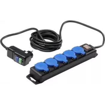 Alargador AS Schwabe 38604 4,5 m con protección diferencial, conector macho y conector hembra con toma de tierra