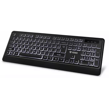 Teclado USB silencioso con retroiluminación y teclas planas