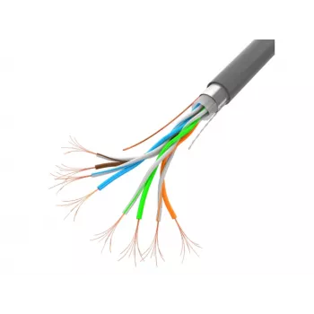 Cable de red LANBERG LCF5-11CC-0305-S Cat5e F/UTP, 24 AWG CCA, 305 m, gris