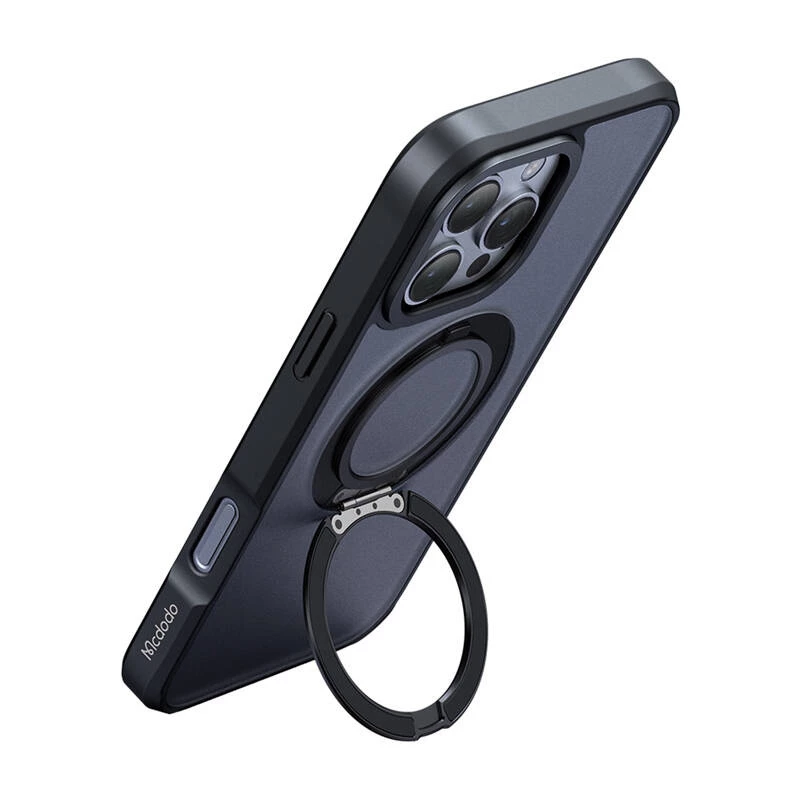 Funda protectora con MagSafe Mcdodo PC-4933 para iPhone 16 Pro Max con soporte integrado, negra