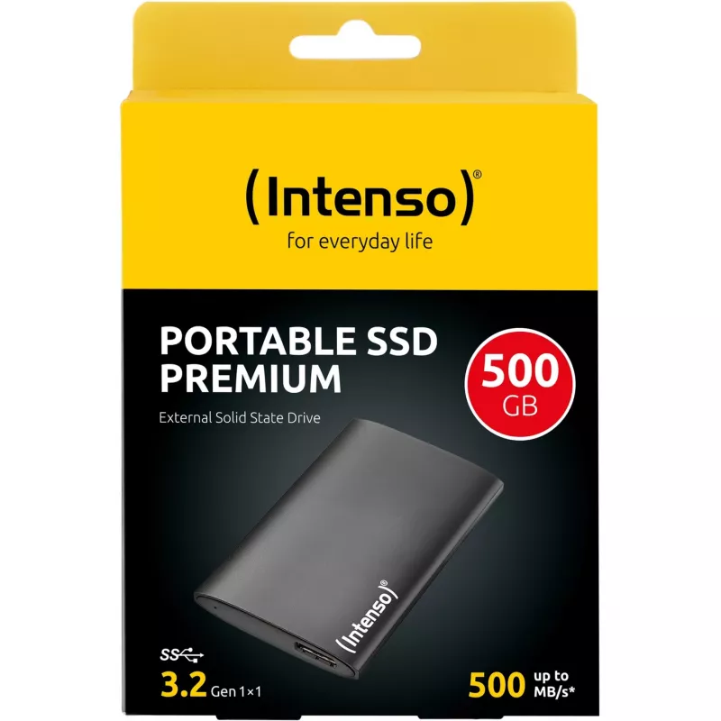 SSD externo Premium 500 GB (negro, USB-A 3.2 Gen 1 (5 Gbit/s))