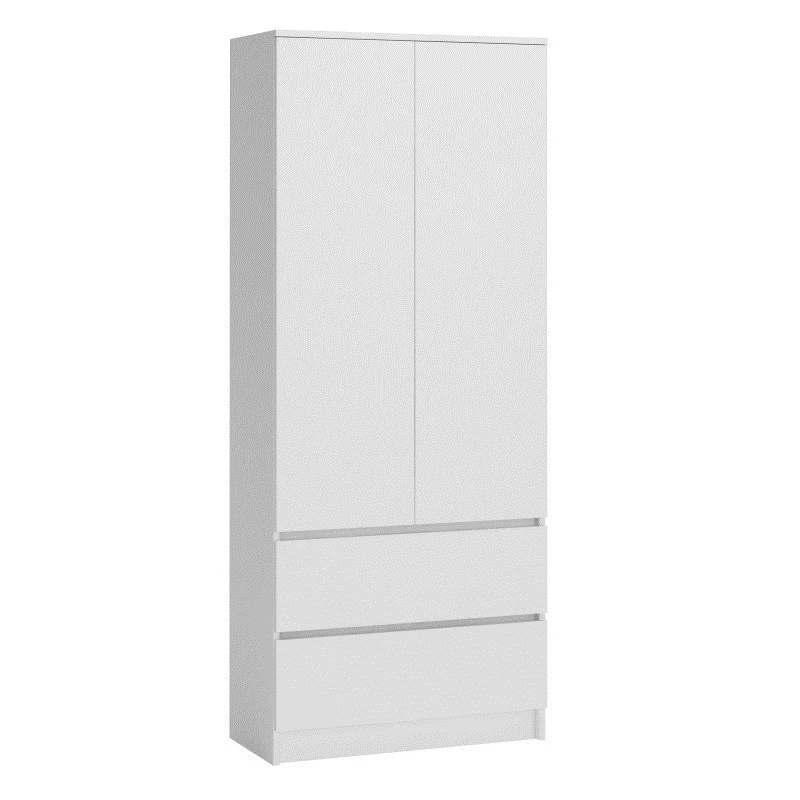 Top E Shop SZAFA MALWA B armario de dormitorio, 5 estantes, 2 puertas, blanco