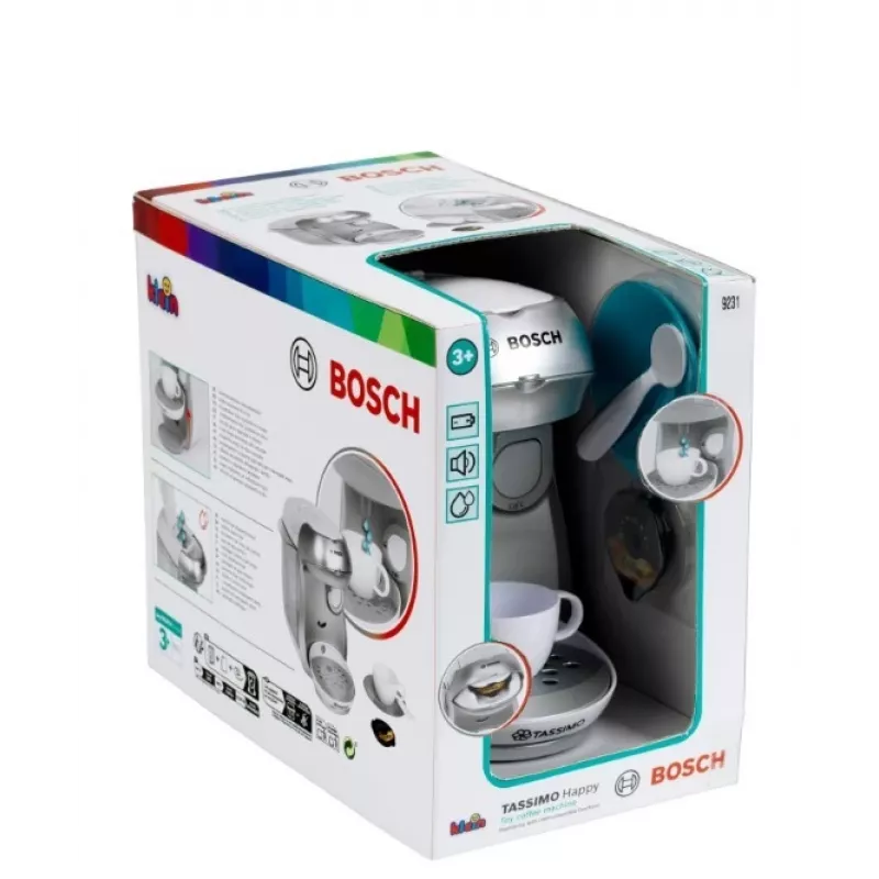 Cafetera de juguete KLEIN Bosch Tassimo 9231 — cafetera de juguete, plateada, juego de rol para niños